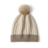 100% Cashmere Beanie Hat Luxury Cashmere Cap for Winter