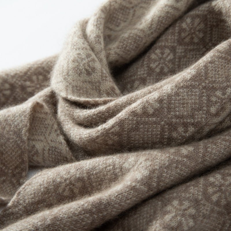 100% Cashmere Scarf for Women Luxury Flower Cashmere Wrap Scarf
