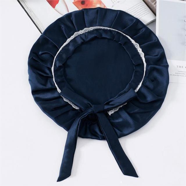 Silk Lace Sleep Cap For Women Hair Care Silk Night Bonnet