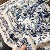 100% Silk Scarf For Women Floral Scarf Square Head Scarf