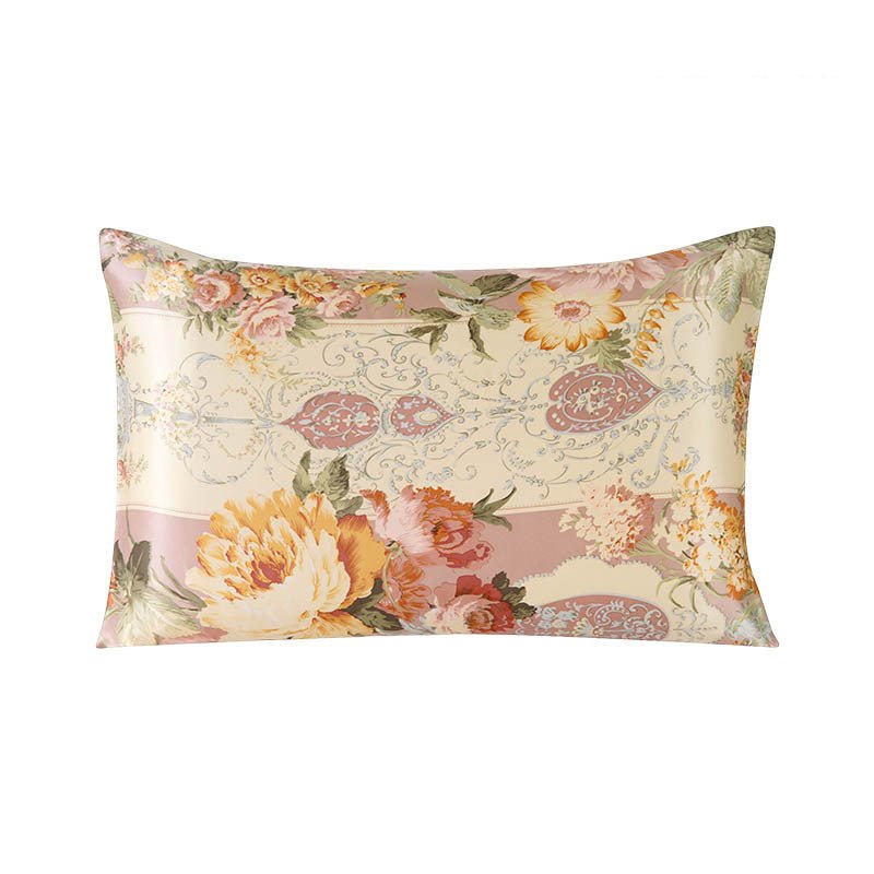 19 Momme Housewife Silk Pillowcase Hidden Zipper Assorted Floral Prints