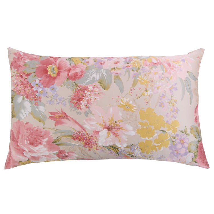 19 Momme Housewife Silk Pillowcase Hidden Zipper Floral Print Silk Pillowcases