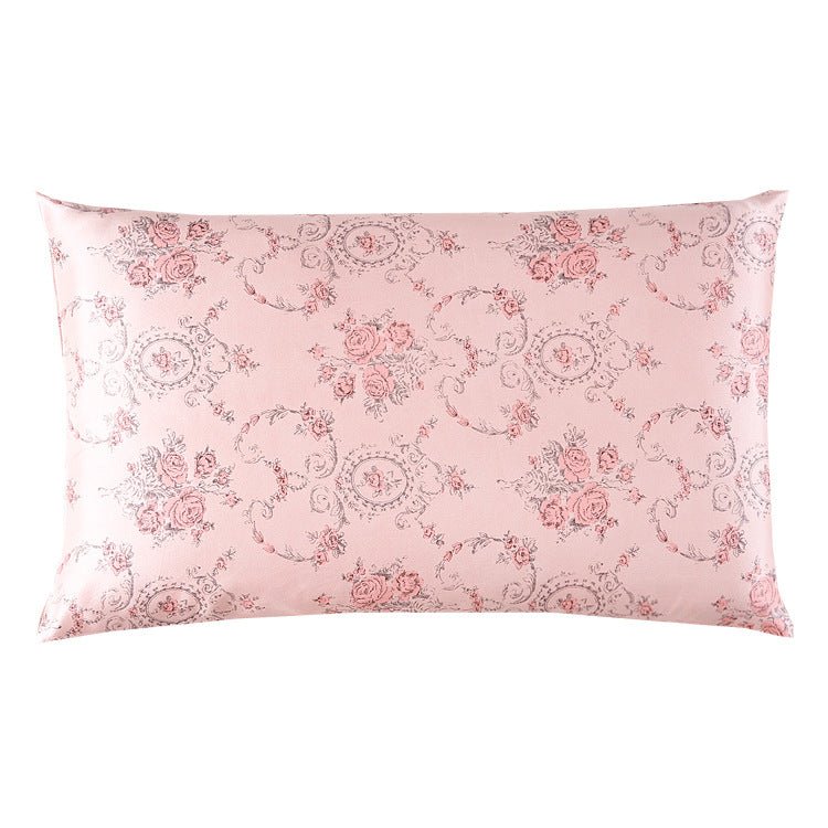 19 Momme Housewife Silk Pillowcase Hidden Zipper Floral Print Silk Pillowcases