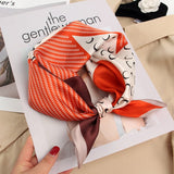 21''x21'' Womens Silk Chic Printed Square Silk Scarf