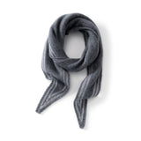 Womens Striped Cashmere Triangle Scarf Soft Knit Cashmere Neck Scarf