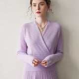 Pull en cachemire pour femme Col en V Pull en tricot de cachemire Wrap en cachemire