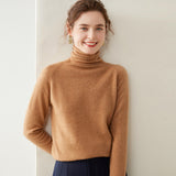 Pull en cachemire à col roulé pour femme Pull en tricot de cachemire à manches longues