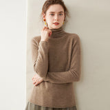 Pull en cachemire à col roulé pour femme Pull en tricot de cachemire à manches longues