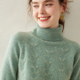 Pull en cachemire à col roulé pour femme Pull à col roulé en tricot texturé