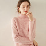 Pull en cachemire à col roulé pour femme Pull à col roulé en tricot texturé