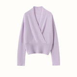 Pull en cachemire pour femme Col en V Pull en tricot de cachemire Wrap en cachemire