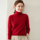 Pull en cachemire à col roulé pour femme Pull en tricot de cachemire à manches longues