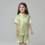 Short Kids' Silk Pajama Set Child's Silk Pajamas
