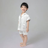 Boys Silk Pajama Sets Short Two Piece Kids Silk Sleepwear
