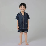 Boys Silk Pajama Sets Short Two Piece Kids Silk Sleepwear