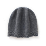 Braided Edge Pure Cashmere Beanie Hat Cashmere Winter Hat