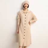 Cashmere Button Down Cardigan Dress Long Cashmere Sweater Dress