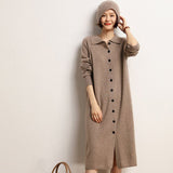 Cashmere Button Down Cardigan Dress Long Cashmere Sweater Dress