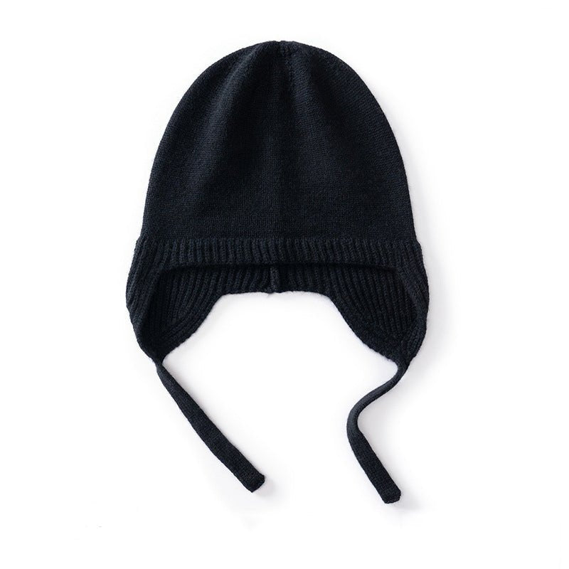 Cashmere Earflap Beanie Pure Cashmere Bonnet Cap Cashmere Winter Hat with Strings