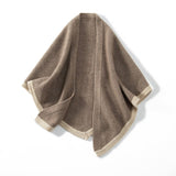 Cashmere Knit Cape for Women Cashmere Poncho Shawl Triangle Cashmere Scarf