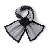 Cashmere Knot Scarf with Contrast Trim Double - Tone Cashmere Neck Wrap