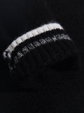 Childrens Cashmere Sweater Zebra Pattern Crew Neck Cashmere Pullover Black 90