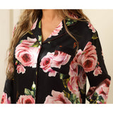 Floral Silk Pajama Set For Women Printed pure Silk nightwear