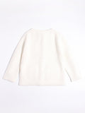 Girls 100% Cashmere Cardigan Front Pockets Kids Cashmere Sweater Ivory 90