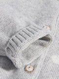 Girls Cashmere Cardigan Bunny Bow Appliqué Cashmere Sweater Grey 90