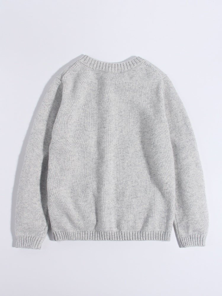 Girls Cashmere Cardigan Bunny Bow Appliqué Cashmere Sweater Grey 90