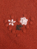 Girls Cashmere Cardigan Floral Embroidery Kids Cashmere Sweater Caramel 90