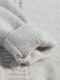 Girls Cashmere Cardigan Ruffled Cherry Embroidered Neck Cashmere Sweater Camel 90