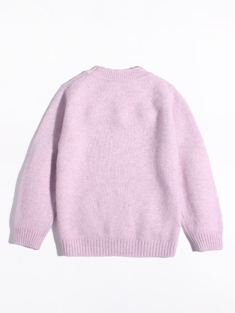 Girls Cashmere Sweater 3D Strawberry Embellishments Cashmere Pullover Lavender 90