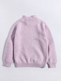 Girls Heart Patterned Cashmere Sweater Cashmere Pullover Scalloped Edge Lavender 80
