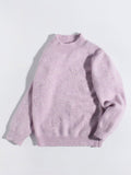 Girls Heart Patterned Cashmere Sweater Cashmere Pullover Scalloped Edge Lavender 80