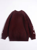 Girls Pure Cashmere Sweater Floral Embroidery Kids Cashmere Pullover Coffee 90