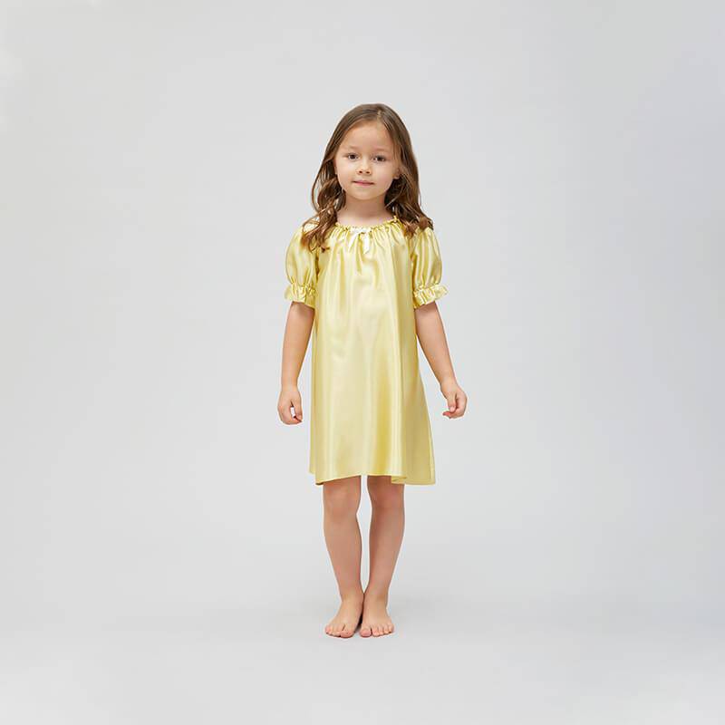 Girls Silk Nightgown 100% Summer Kids silk Nightwear