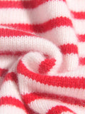 Girls Striped Cashmere Cardigan Kids Strawberry Embroidery Cashmere Sweater Red 90