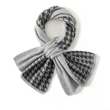 Houndstooth Small Crossed Cashmere Scarf Thick Cashmere Neck Warmer for Winter