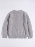 Kids Button Down Cashmere Cardigan Bunny Embroidery Cashmere Sweater Grey 90
