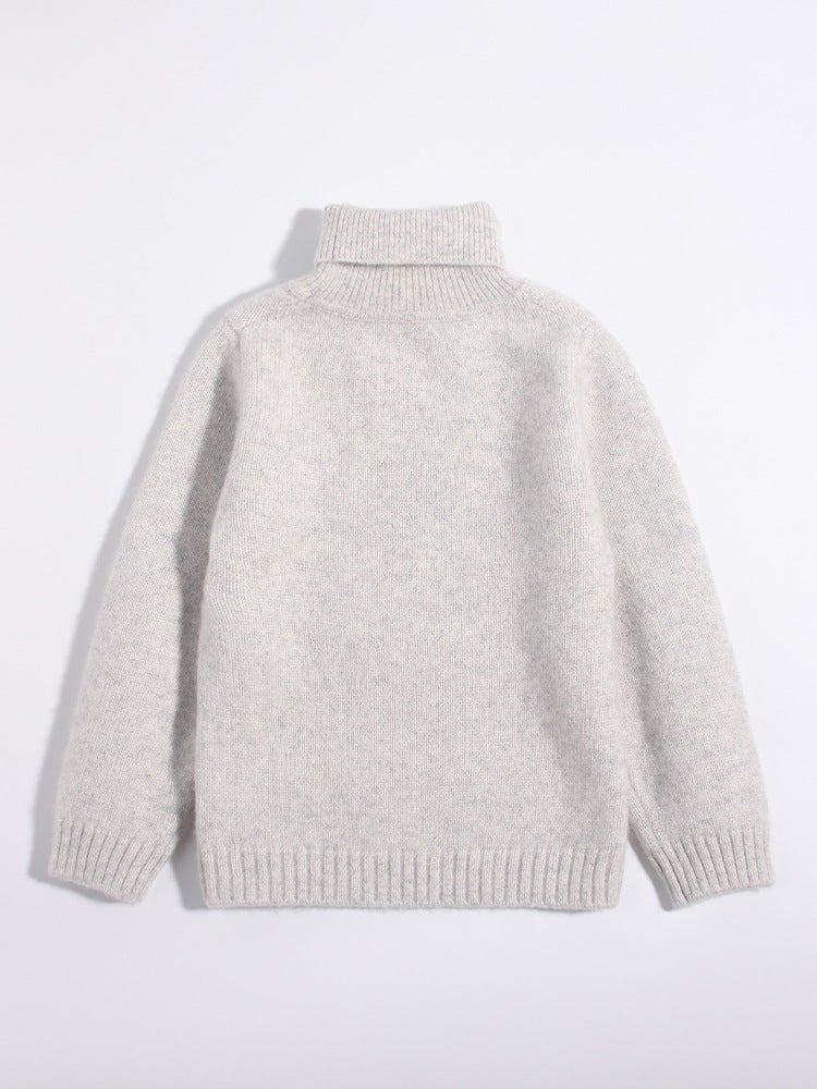 Kids Cable Knit Cashmere Sweater Turtleneck Cashmere Pullover Grey 90