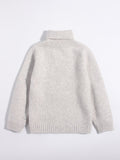 Kids Cable Knit Cashmere Sweater Turtleneck Cashmere Pullover Grey 90