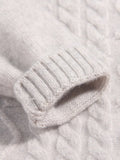 Kids Cable Knit Cashmere Sweater Turtleneck Cashmere Pullover Grey 90