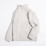Kids Cable Knit Cashmere Sweater Turtleneck Cashmere Pullover Grey 90