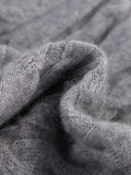 Kids Cable Knit Cashmere Sweater Turtleneck Crest Patch Cashmere Pullover Grey 90