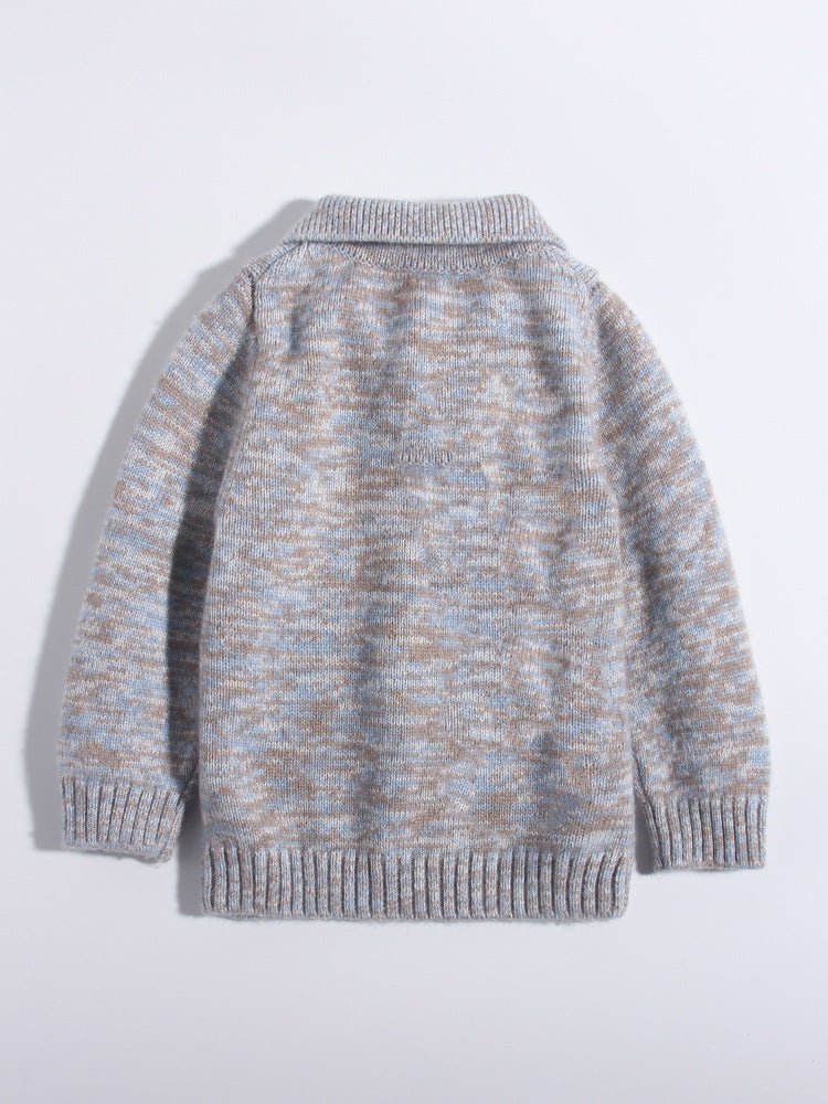 Kids Cable - Knit Pure Cashmere Sweater Button Up Cashmere Pullover Grey 80