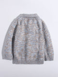 Kids Cable - Knit Pure Cashmere Sweater Button Up Cashmere Pullover Grey 80