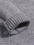 Kids Cashmere Cardigan Cute Panda Embroidery Button Front Cashmere Sweater Grey 90