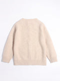Kids Cashmere Cardigan Playful Cartoon Knit Designs Cashmere Sweater Beige 90