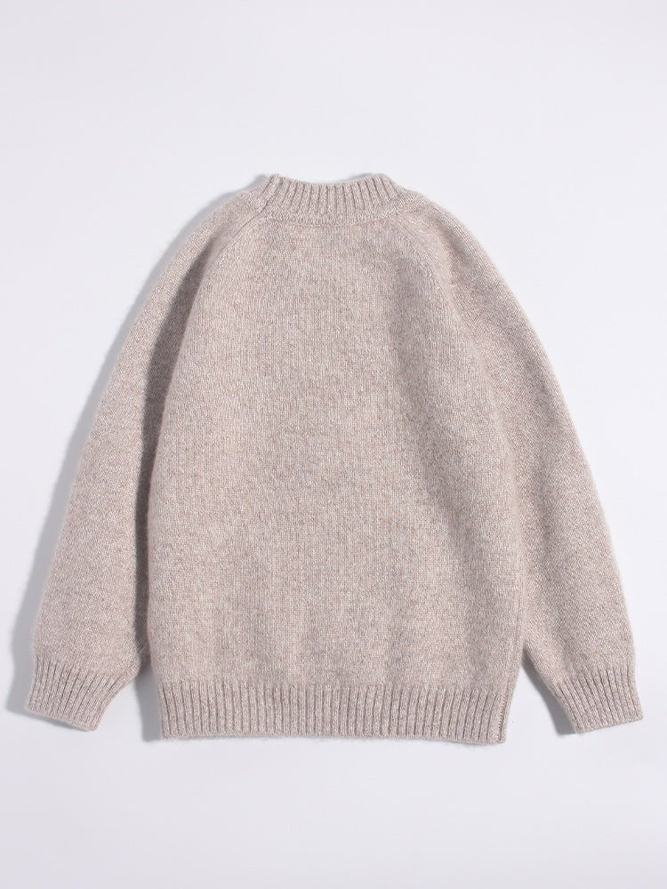 Kids Cashmere Sweater Candy Cane Snowflake Pattern Cashmere Pullover Camel 90